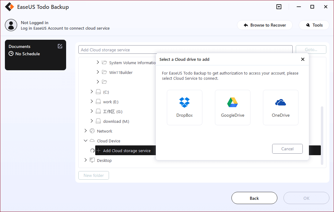 Säkerhetskopiera till molnet