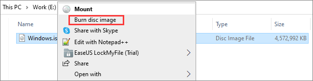 bränna ISO-skivans bild