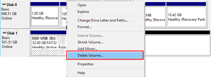 Ta bort esd-usb-partition