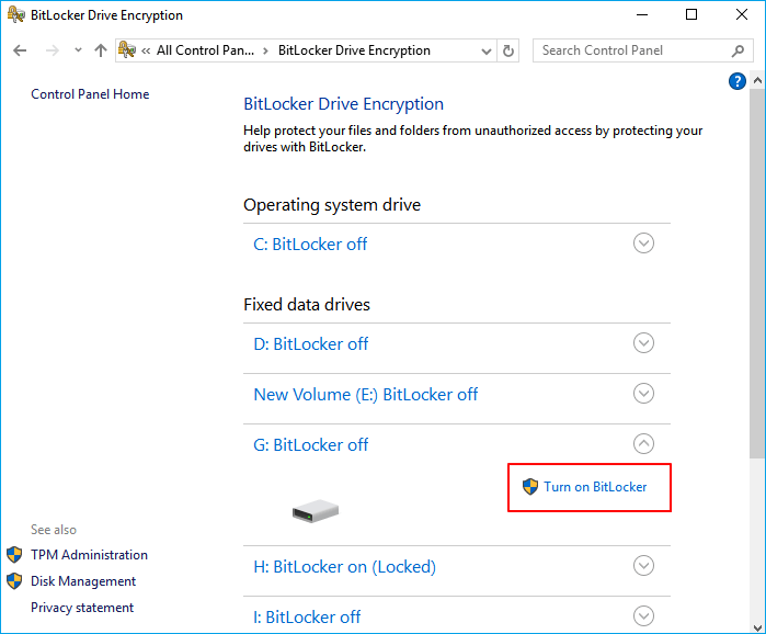 Lås och skydda hårddisken.