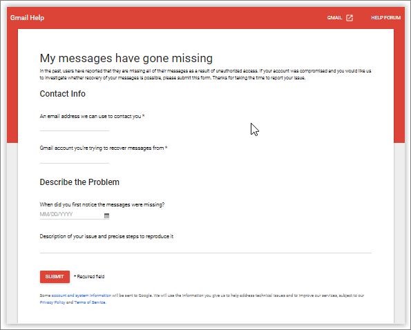 hur man återställer permanent raderade e-postmeddelanden från gmail från support