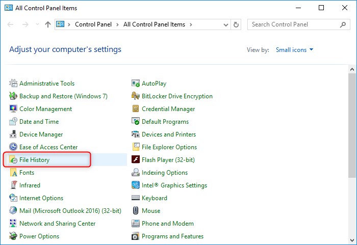 Gå till Filhistorik