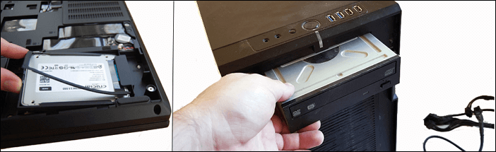 Återanslut hårddisken till datorn som den andra hårddisken