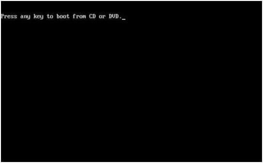 starta om från DVD:n och tryck på valfri tangent