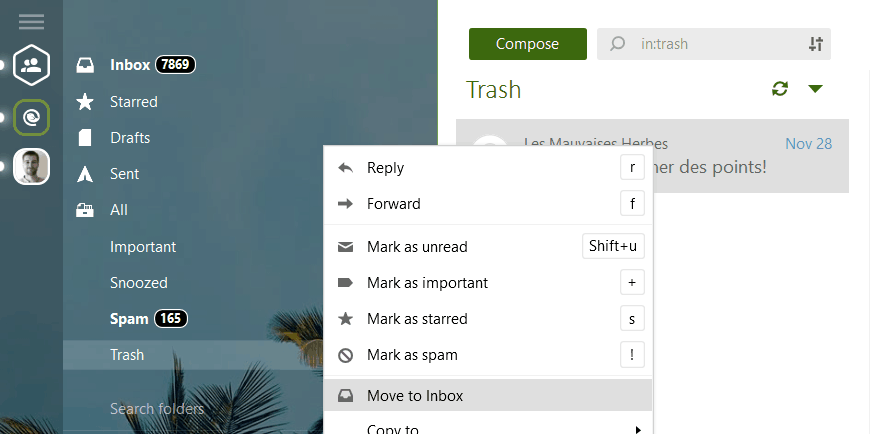 maildbird-gränssnitt