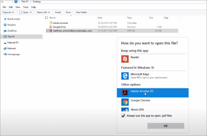 öppna krypterad pdf