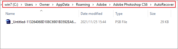 automatiskt sparade filer i PS