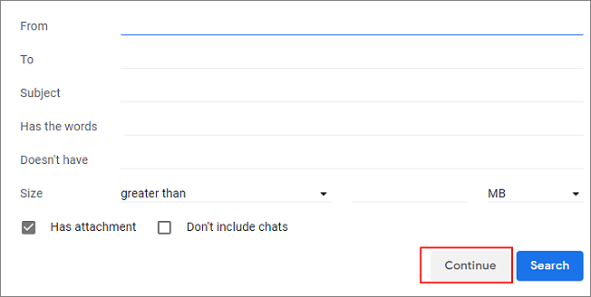 Redigera för att ta bort e-post från Filter.