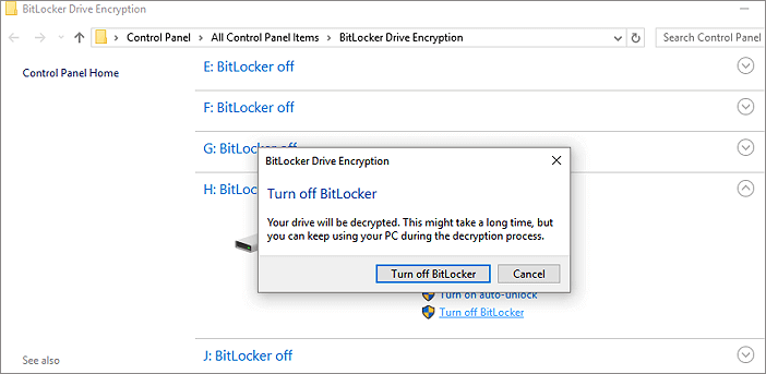 Lås upp BitLocker-partitionen.