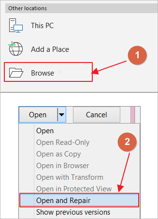 reparera skadade filer med office-applikation