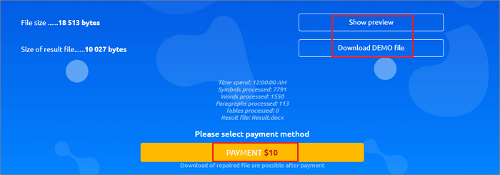 reparera skadat word-dokument onine