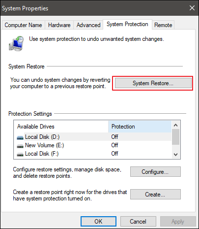 systemåterställning