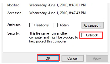 avblockera filer för att åtgärda åtkomstproblem