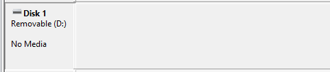 USB visar inga media i Diskhantering.