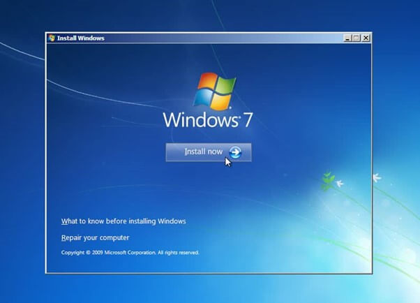 installera Windows 7