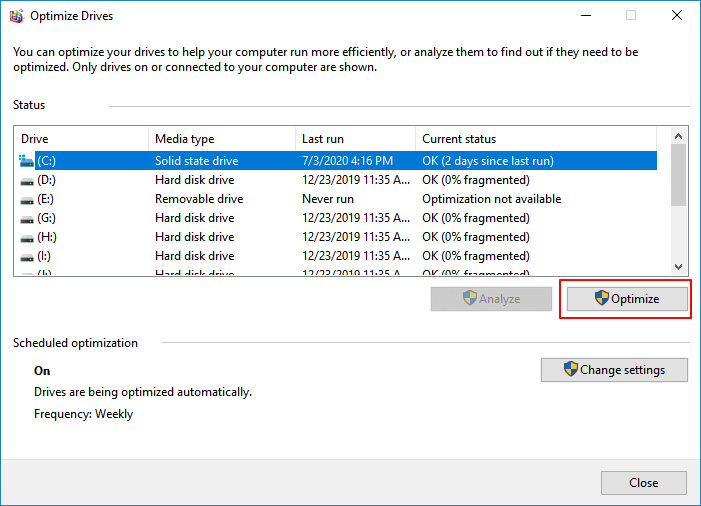 Defragmentera hårddisken