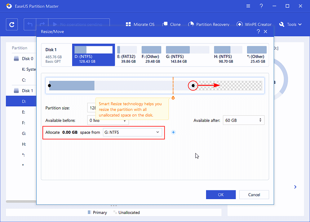 finish extending partition
