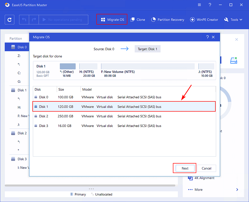 select migrate os