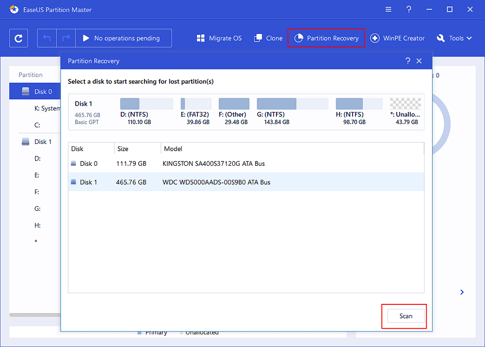 partition recovery step 1