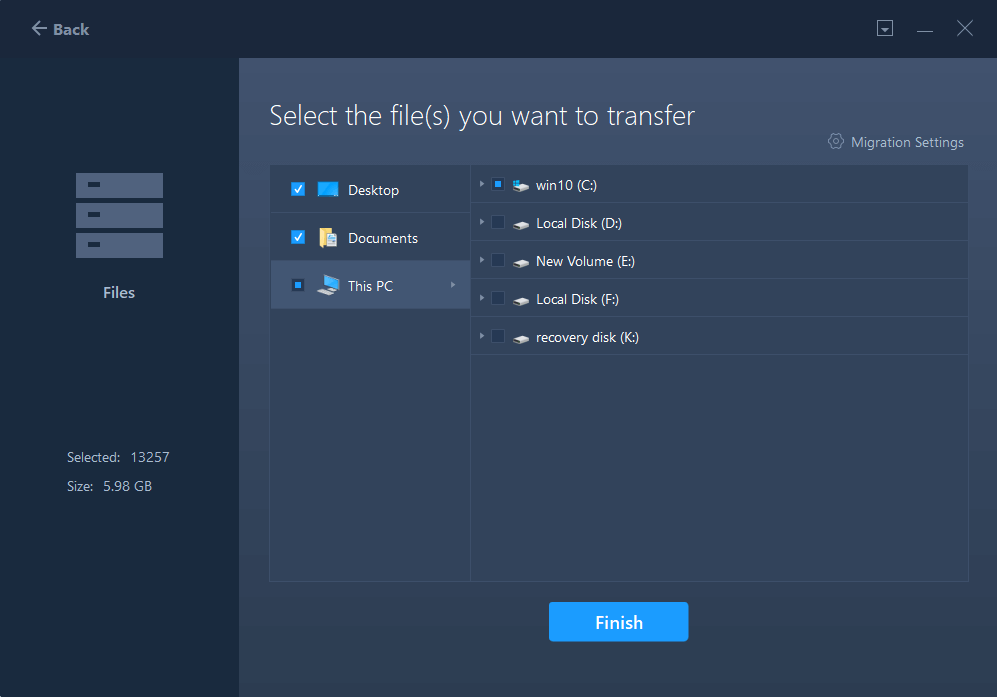 Transfer files from PC to PC - step 4