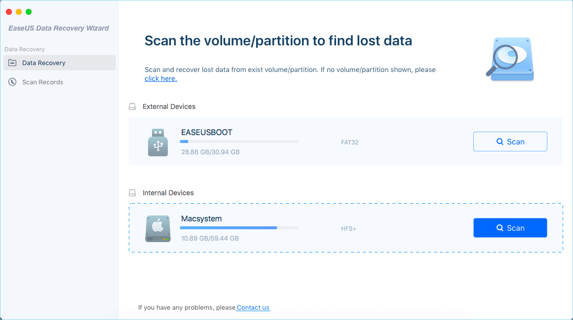 EaseUS Data Recovery Wizard for Mac Screenshot